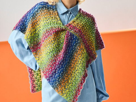 MINI-PONCHO SÜSSE FRÜCHTE, gestrickt