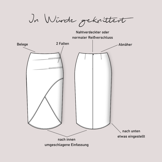 Schnittmuster Rock In Würde geknittert Gr. 32 - 62