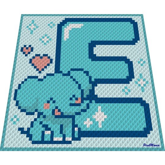 Häkelmuster * E - ELEFANT * Grafik für C2C Decke