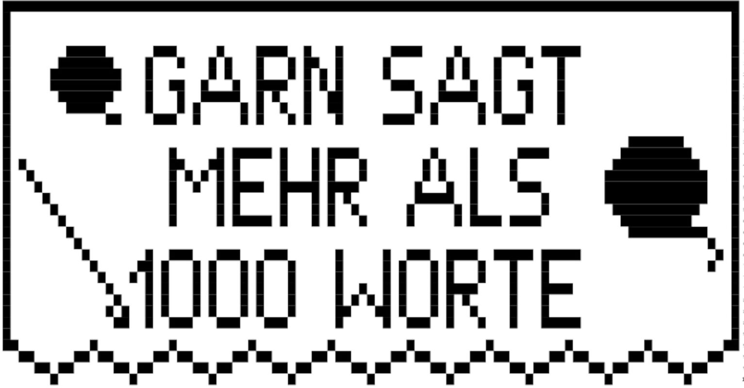 Bistro-Häkelgardine mit Motiv - GARN SAGT MEHR ALS 1000 Worte