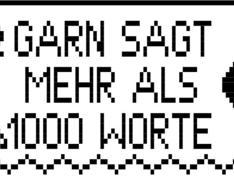 Bistro-Häkelgardine mit Motiv - GARN SAGT MEHR ALS 1000 Worte