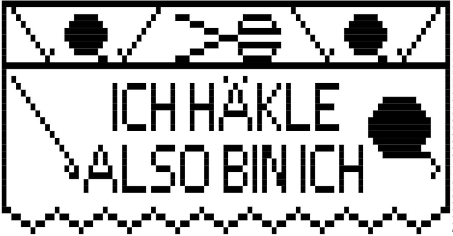 Bistro-Häkelgardine mit Motiv - ICH Häkle ALSO BIN ICH