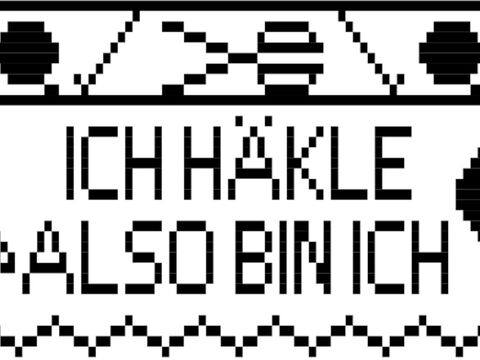 Bistro-Häkelgardine mit Motiv - ICH Häkle ALSO BIN ICH