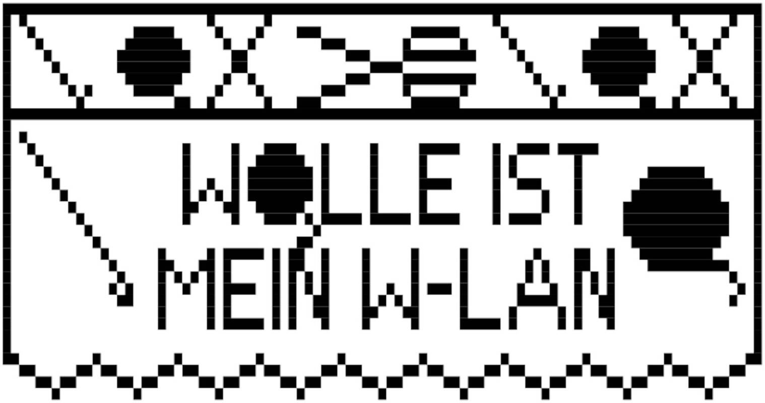 Bistro-Häkelgardine mit Motiv - Wolle IST MEIN W-LAN