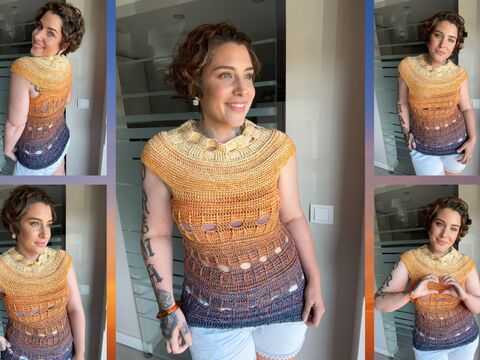 Häkelanleitung Tshirt "JEANS SUNSET"