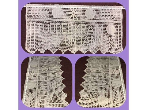 Weihnachtliche Bistro-Häkelgardine mit Motiv - Tüddelkram UN TANN'