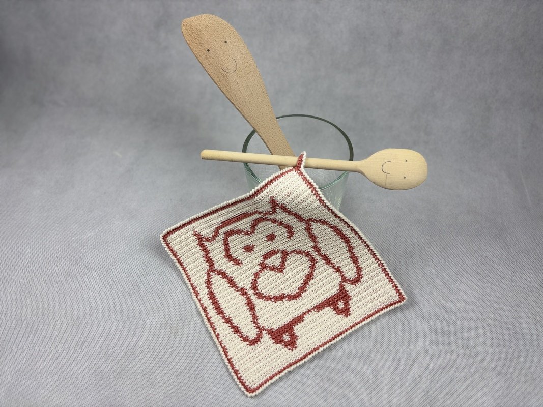 Topflappen Eule Klausi – Eine Tapestry Häkelanleitung - Bild 6