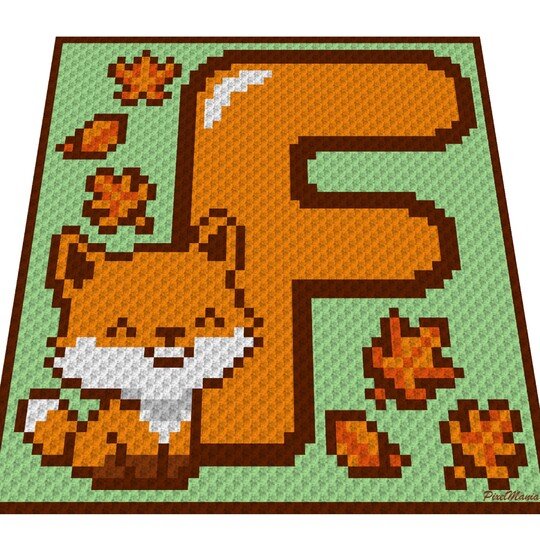 Häkelmuster * F - Fox * Grafik für C2C Decke