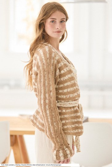 Gestreifte Wickeljacke