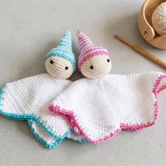 Häkelanleitung: Puppe und Schmusetuch in einem - ein ideales Baby-Geschenk