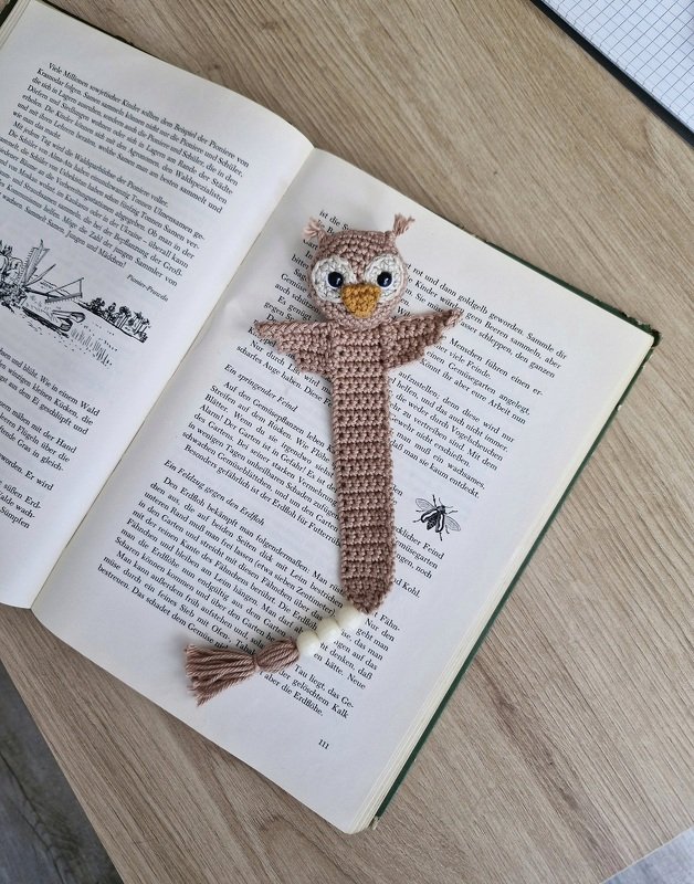 PDF Häkelanleitung Lesezeichen "Schlaue Eule" Amigurumi Bookmark - Häkeln