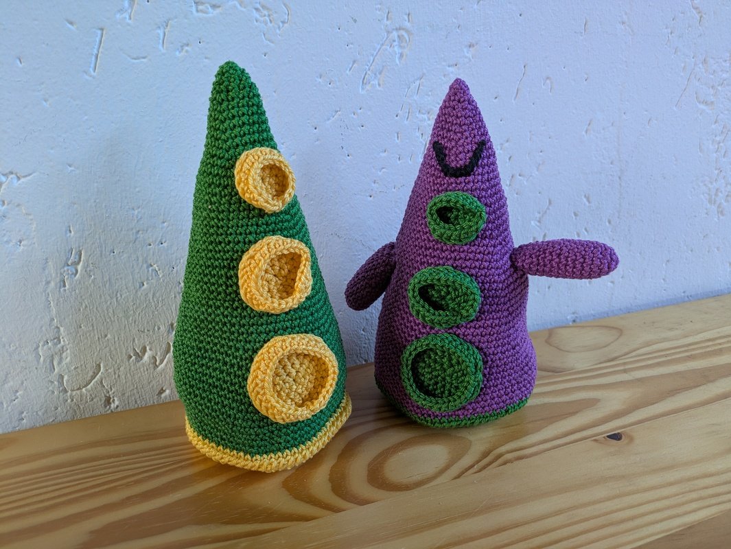 Häkelanleitung für Grün-Tentakel und Purpur-Tentakel