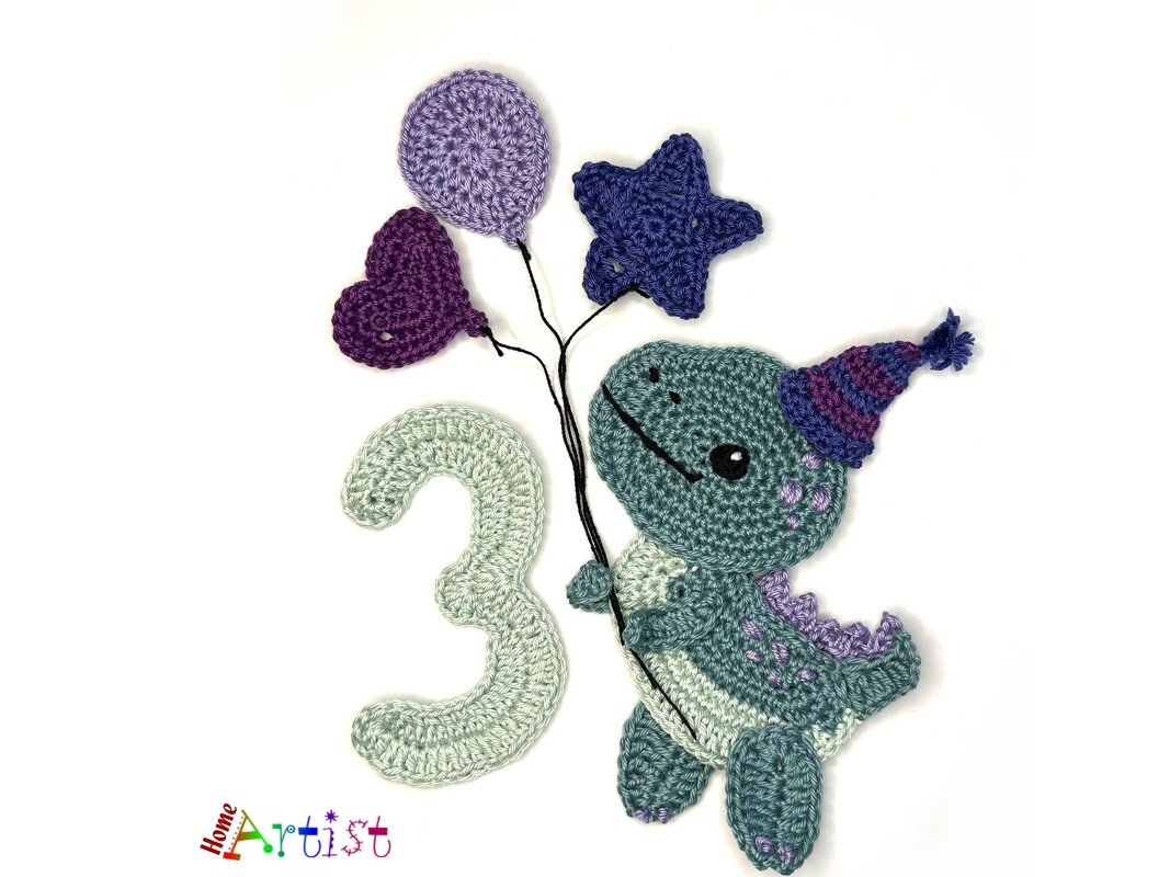 Crochet Animal Number 3 Dinosaur