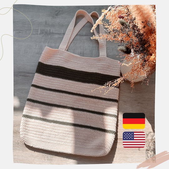 Shopper Tasche mit Innenfach - Häkelanleitung | Deutsch & Englisch