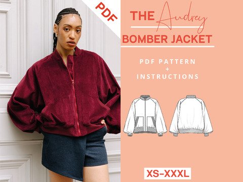 Bomberjacke Schnittmuster Damen XS-XXXL Raglanärmel Oversized Cordjacke