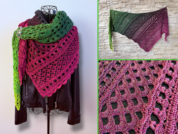 Crochet Pattern Triangular Scarf "Dryope"