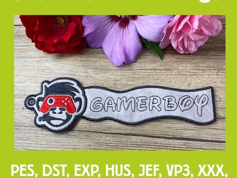 Stickdatei 3D-Anhänger GAMERBOY, Maschinenstickdatei