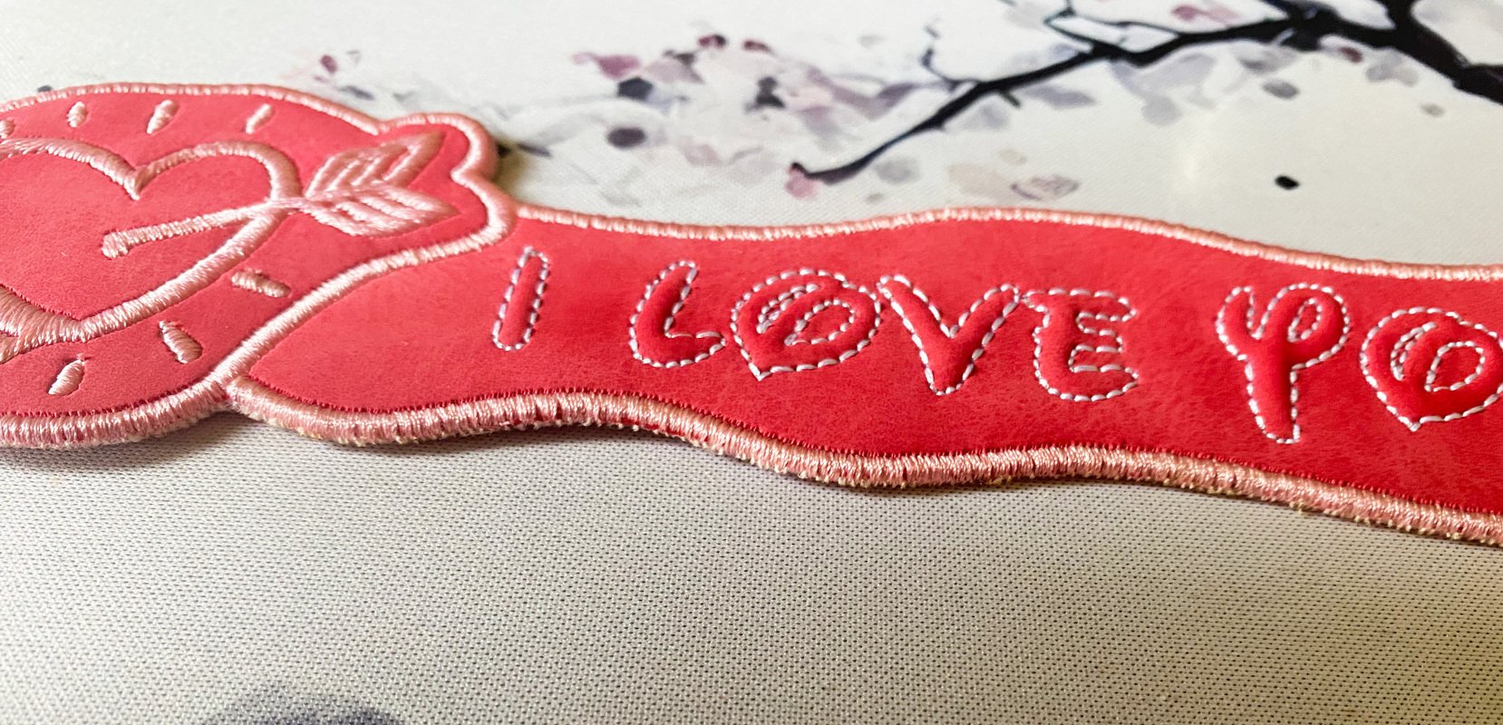 Stickdatei 3D-Anhänger I LOVE YOU, Maschinenstickdatei