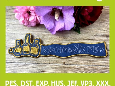 Stickdatei 3D-Anhänger KOMASÄUFER, Maschinenstickdatei