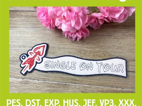 Stickdatei 3D-Anhänger Single ON TOUR, Maschinenstickdatei