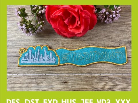 Stickdatei 3D-Anhänger STADTKIND, Maschinenstickdatei