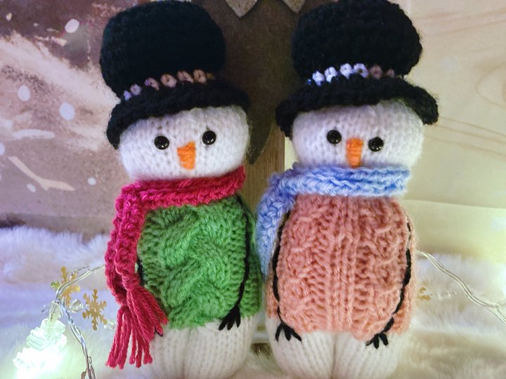 Knittingpattern 3 Snowmen; Snowman-Bundle, pdf-file
