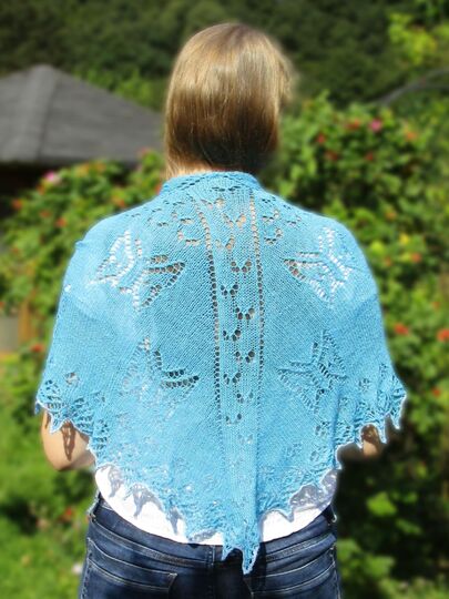 Ayane, Lochmustertuch stricken, Schmetterlinge