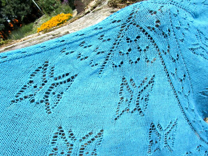 Ayane, Lochmustertuch stricken, Schmetterlinge