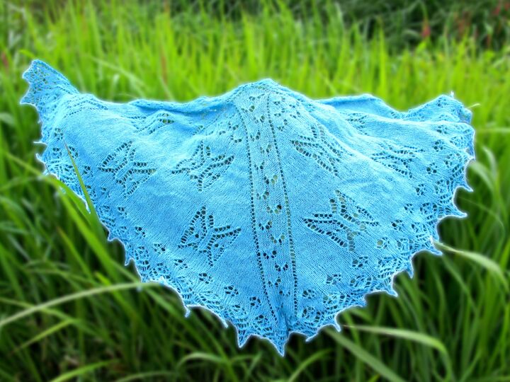 Ayane, Lochmustertuch stricken, Schmetterlinge