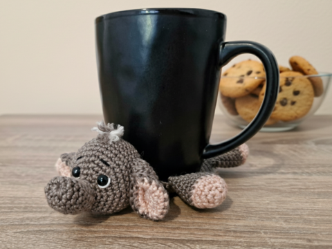 PDF Häkelanleitung Untersetzer für Tassen und Gläser Amigurumi Elefant