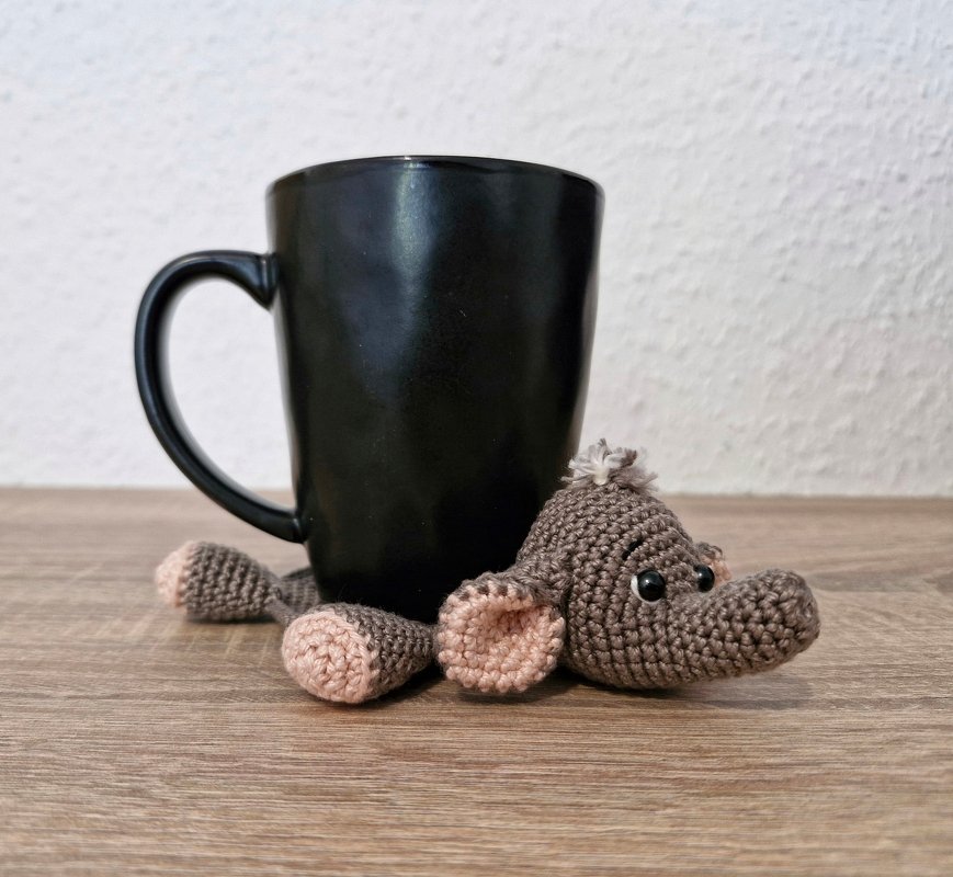PDF Häkelanleitung Untersetzer für Tassen und Gläser Amigurumi Elefant - Bild 6