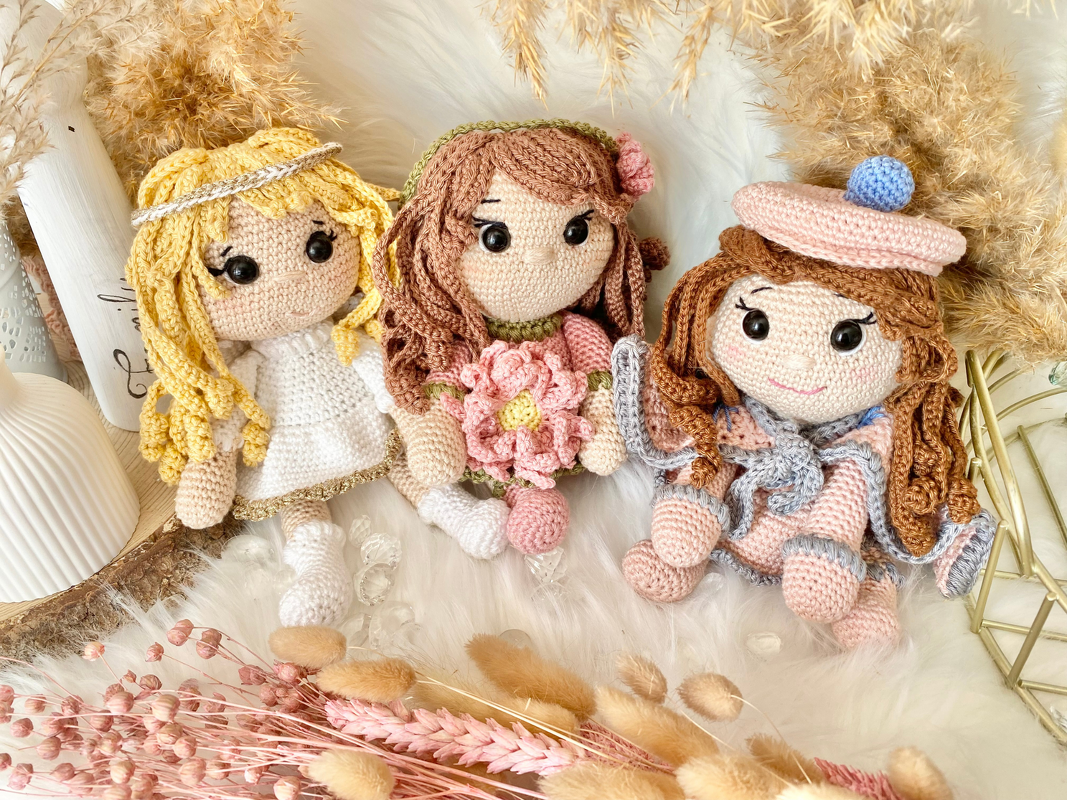 Amigurumi- Set: Engel &amp; Jahreszeitenmädchen- Häkelanleitung von Wolldiamant