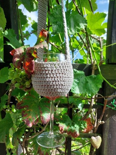 Weinglashalter Glashalter fürs Weinfest Weinglastasche zum Umhängen