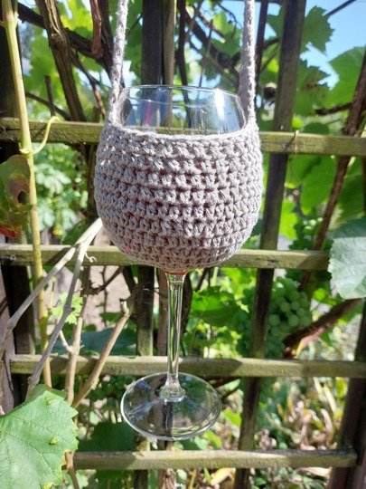 Weinglashalter Glashalter fürs Weinfest Weinglastasche zum Umhängen