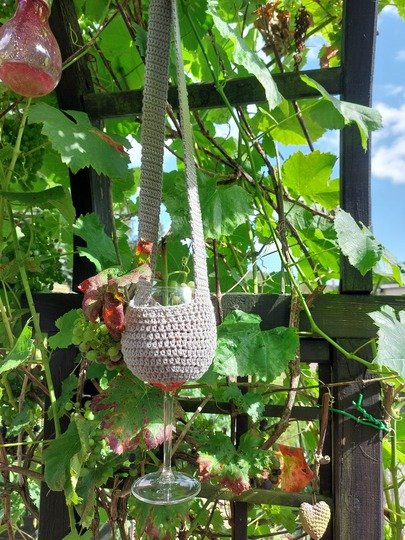 Weinglashalter Glashalter fürs Weinfest Weinglastasche zum Umhängen