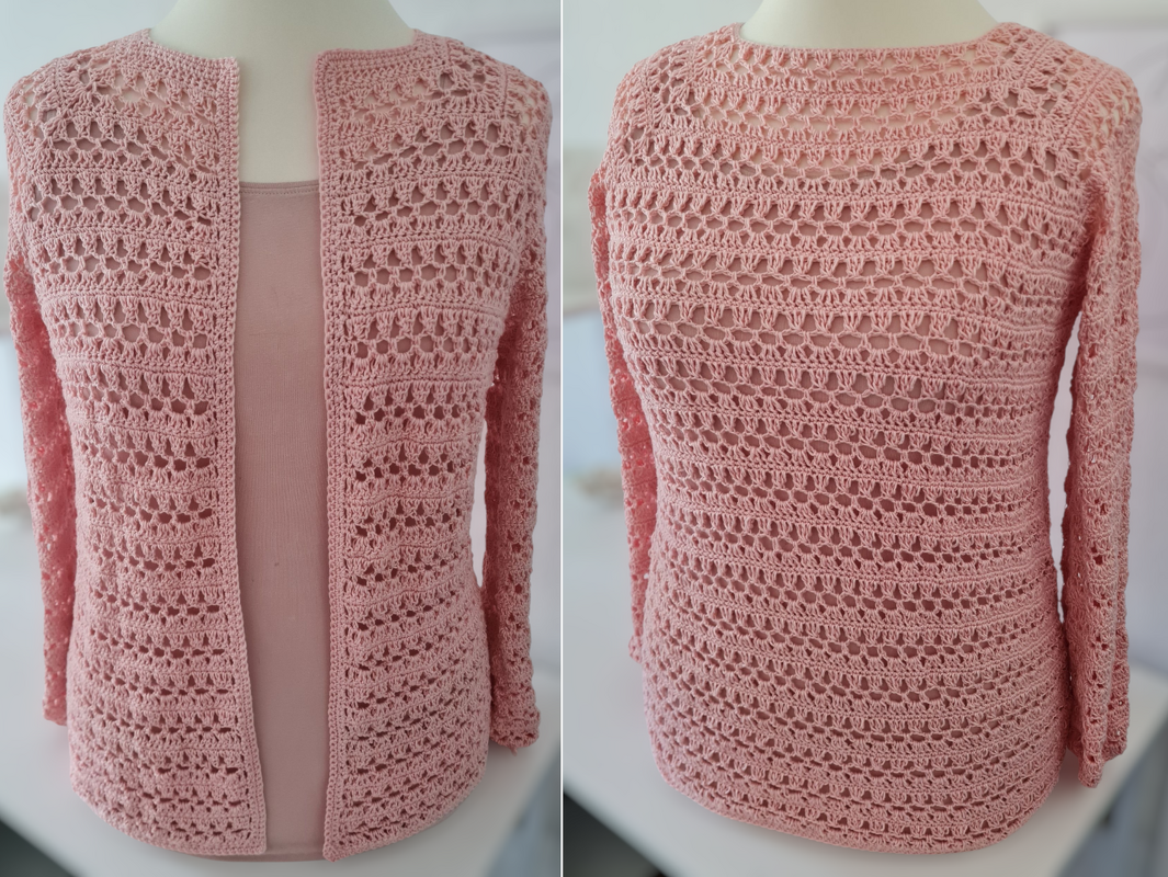 "Little Break" 4 in 1 Häkelanleitung in RVO / Weste, Jacke, Pullover, Shirt