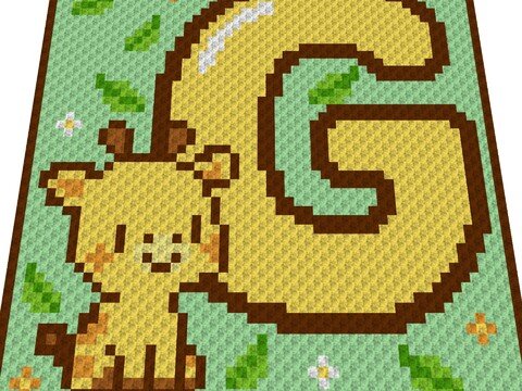 Häkelmuster * G - GIRAFFE * Grafik für C2C Decke