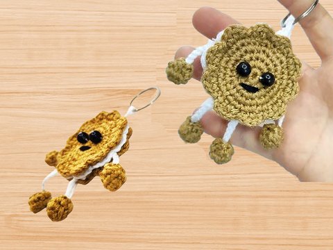 Häkelanleitung Biscuit Schlüsselanhänger mit Video (Englisch) – Amigurumi