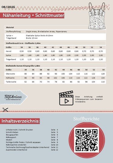 Schnittmuster Unterwäsche-Set Hedda Gr. 34-54