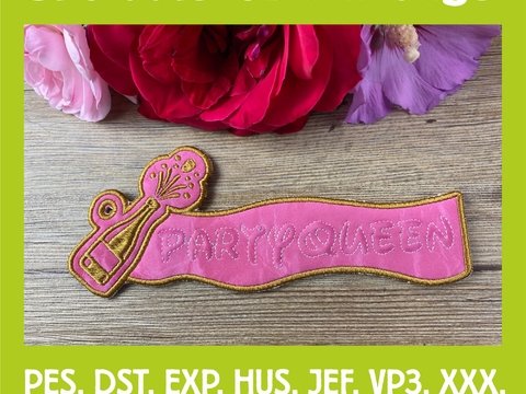 Stickdatei 3D-Anhänger Partyqueen