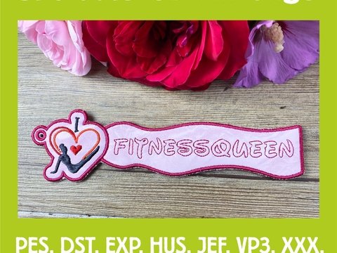 Stickdatei 3D-Anhänger Fitnessqueen