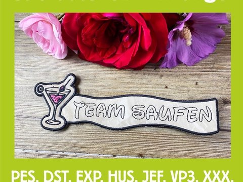 Stickdatei 3D-Anhänger TEAM Saufen