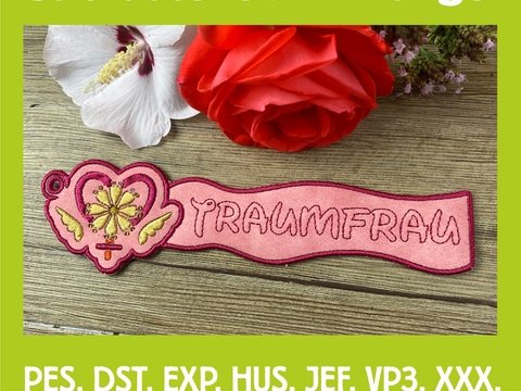 Stickdatei 3D-Anhänger Traumfrau