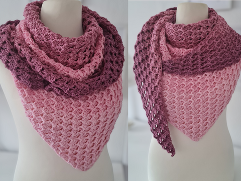 Triangular scarf "Cool Waves" Crochet Pattern