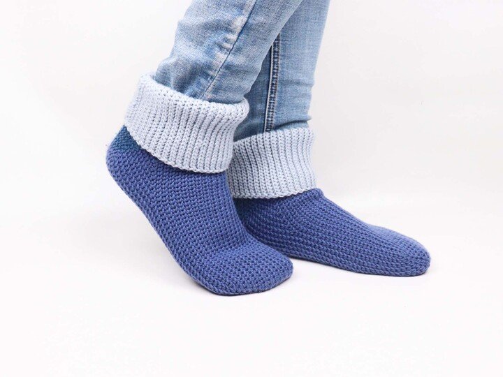 House socks “Denim” (knit look, sizes: 34-47)