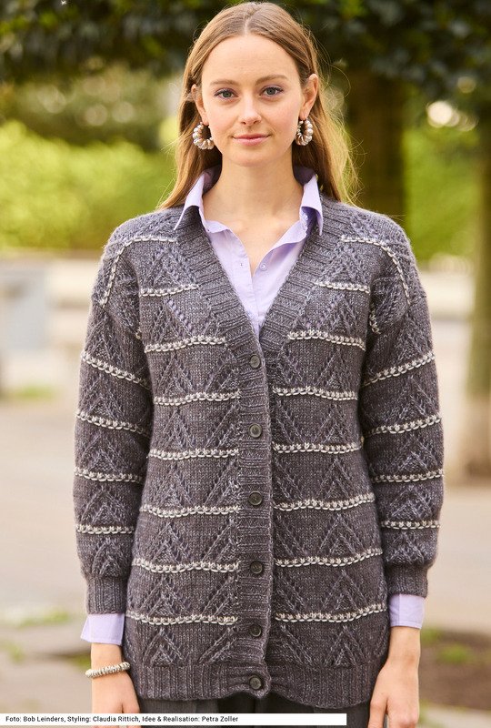 Jacke mit Ajourmuster - Bild 4