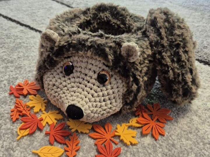 Igelkorb häkeln - süße Deko & Aufbewahrung für kleine Schätze