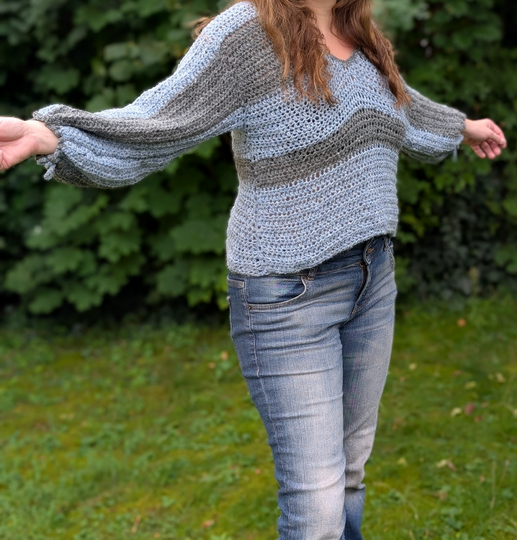 Häkelanleitung Pullover "Two Shades of Grey"