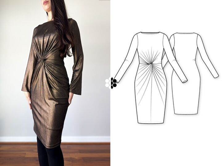 Dress Jasmine | PDF sewing pattern | Twisted Knot Design | Sizes XXS–7XL