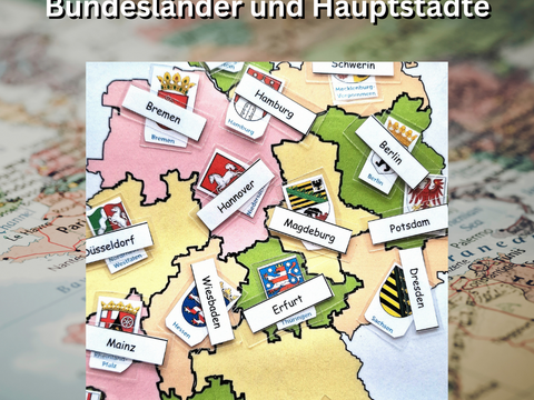 Bundesländer & Hauptstädte Lernspiel – DIY Bastelanleitung zum Ausdrucken